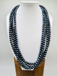 20' Tahitian Pearl 5mm Silver Necklace