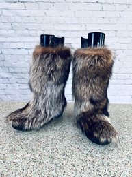 Diavolezza Racoon Fur Boots - Size 7