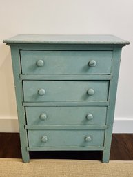 Small Distressed Antique Cabinet - Robin's Egg Blue