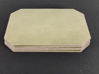 Set Of 10 Leather & Velvet Placemats