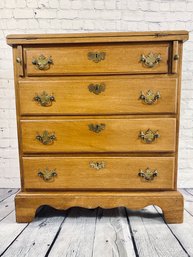 Antique Wood Folding-leaf Table/desk With Four Drawers