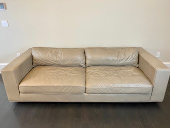 Grey Leather Restoration Hardware Sofa - 2 Of 2