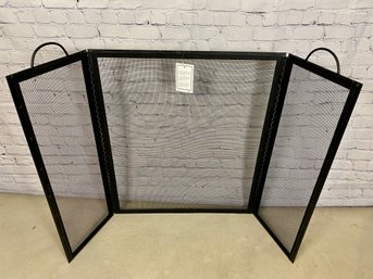 Black Metal With Mesh Fire Place Screen