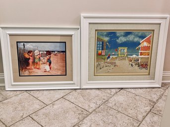 Pair Of Framed Colorful Beach Prints