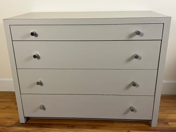 Taupe Four Drawer Dresser With Chrome Pulls (2 Of 2)