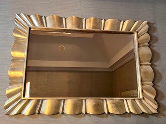 Large Silver Painted Wood Wall Mirror