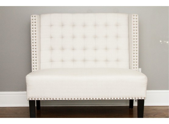 Gorgeous Sand Color Button Tufted Seat With Nailhead Detail