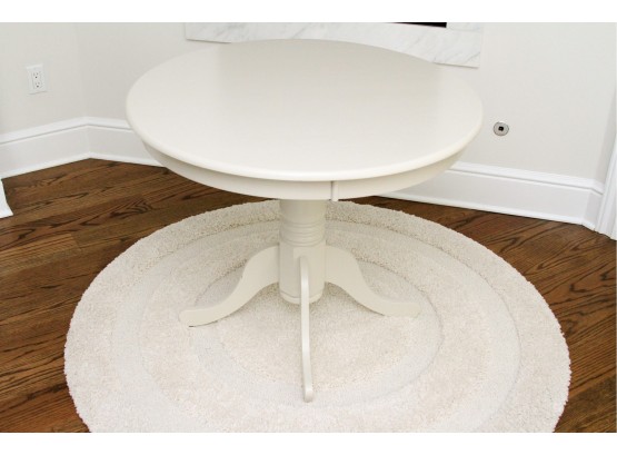 Painted Wood Round Entry Table - Cream