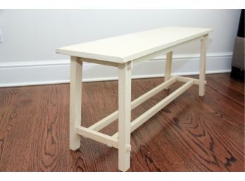 Cream Color Painted Wood Bench