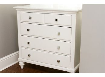 White Painted Wood Four Drawer Dresser