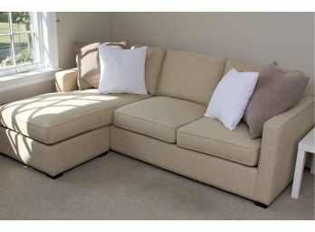 Crate And Barrell Axis II Queen Reversible Sleeper Sectional With Right Or Left Chaise - Taft Pearl Color