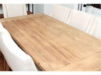 Restoration Hardware Belgian Trestle Teak Rectangular Dining Table  - With 2 Leaves