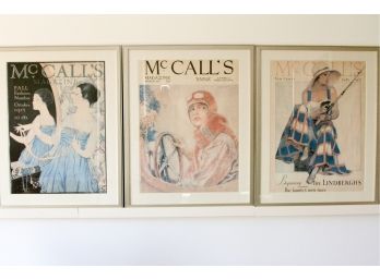 Set Of Three Vintage McCall's Magazine Reproduction Prints Framed