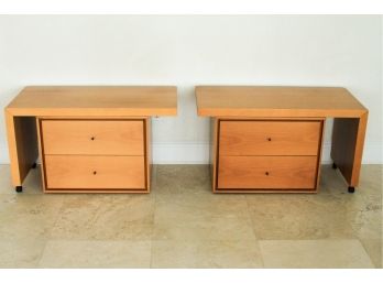 Pair Of Modern Wood Side Tables