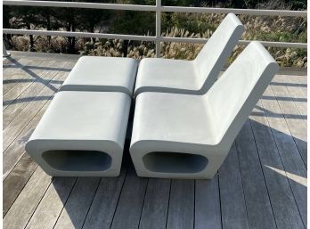 Pair Of Grey Quinze And Milan Jellyfish House Chair And Ottomans