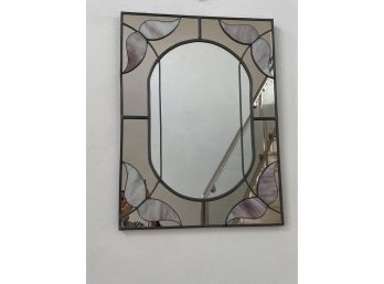 Pink Stained Glass Mirror