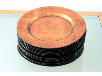 14 Copper Color Glass Chargers