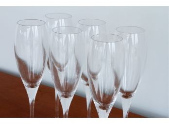 Set Of 6 Christofle Champagne Flutes