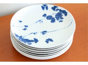 Set Of 8 Blue And White Plates - 9' -  West Elm