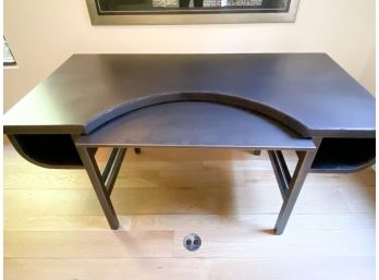 Restoration Hardware Metal Desk With 2 Open Storage Sections And Slide Out Shelf