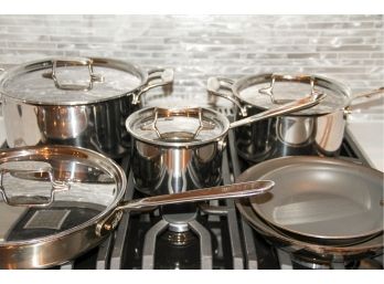 Set Of All Clad D5 Stainless Steel Non-Stick 10 Pieces Set