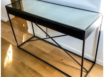 Restoration Hardware Gramercy Mirrored Console Table With 2 Drawers
