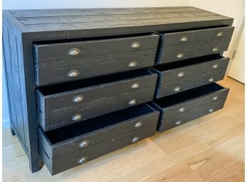 Restoration Hardware Printmaker's 6-Drawer Dresser - Black Pine