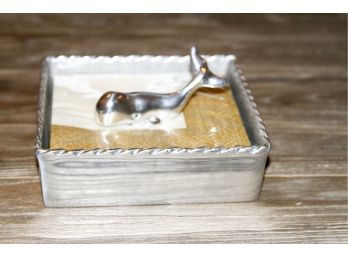 Mariposa Metal Cocktail Napkin Holder With Whale Weight