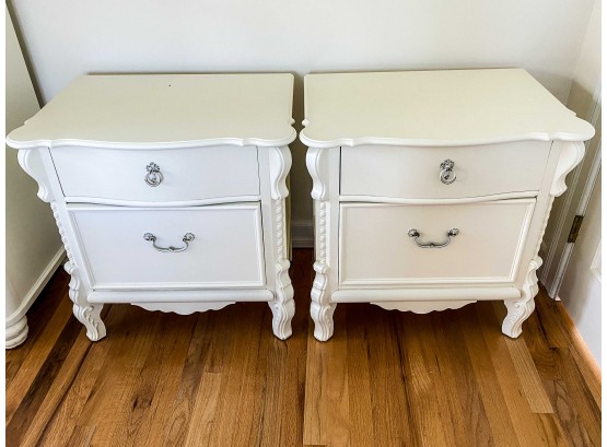 Pair Of Cream 2 Drawer Bedside Tables