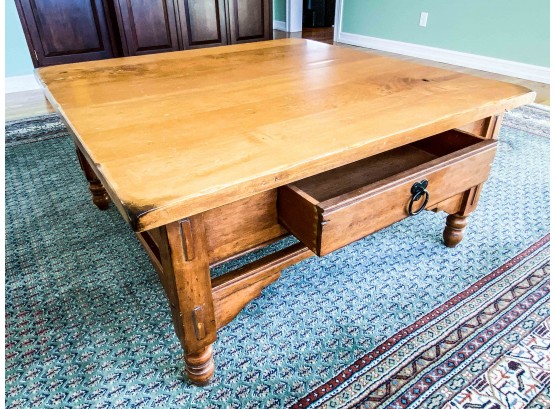 Hildreths Square Pine Coffee Table With 2 Drawers