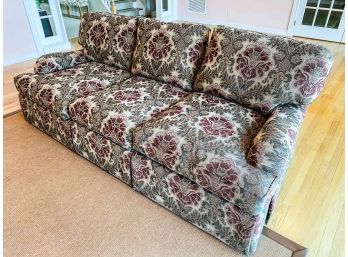 Bernhardt Tapestry Couch  - Rolled Arms And Skirt