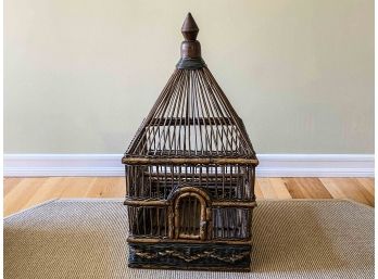 Vintage Palacek Rattan Bird Cage