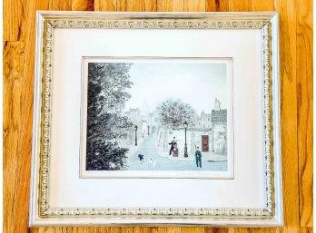 Signed And Numbered Michel Delacroix Print - Painted Silver Frame And Linen Mat