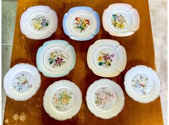Set Of 5 Vintage Floral Side Plates  And Set Of 4 Vintage Side Plates With Gold Rim