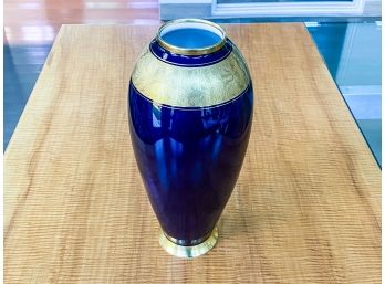 Cobalt Blue With Gold Vase - Signed Lindner Bavaria