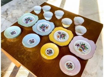 Set Of Colclough China Floral Multi Pastels - Bone China - Made In England