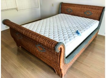 Queen Wicker Sleigh Bed Style Bed