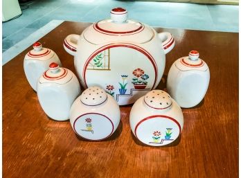 Signed Japan Set Of 6 Pieces Of Pottery