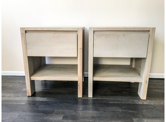Pair Of Restoration Hardware *Style* Side Tables With 1 Drawer