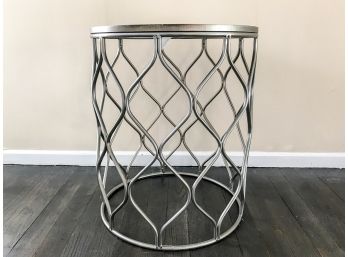 Wood And Metal Side Table - Silver