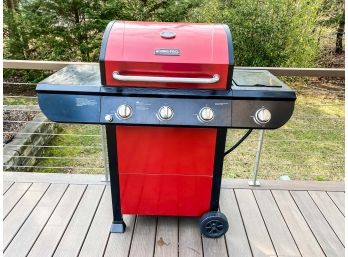 Red BBQ-Pro 3 Burner Grill With Side Burner