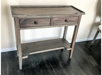 GreyBrown Wood Console Table With 2 Drawers