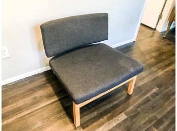CB2 Modern Grey Modern Chair With Wood Legs