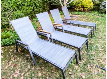 Set Of 4 Modern Grey Lounge Chairs