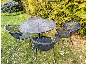 Wrought Iron Cafe Table And 4 Chairs
