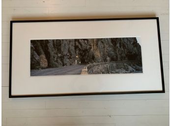 Framed Andy Goldsworthy - Stone Cairn On Road - Signed Under Mat
