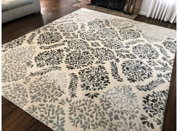 Anthropologie Cream Rug With Shades Of Grey Pattern Rug