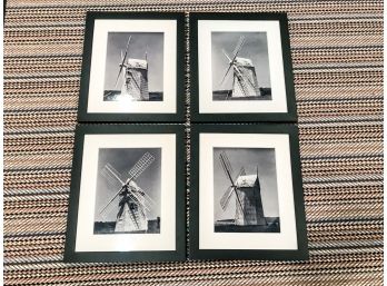 Set Of 4 Framed Windmill Photos In Black Frames