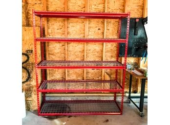 Red Metal Garage Storage Shelf