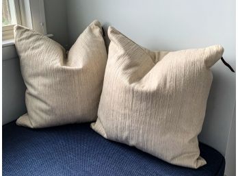 Pair Of West Elm Throw Pillows With Diagonal Zippers